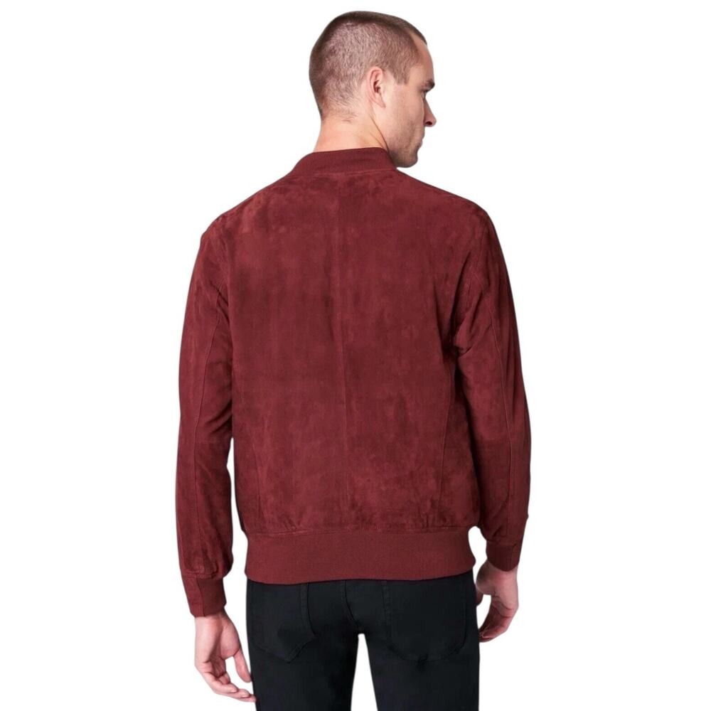 Men’s leather Bomber Jacket 100% Goatskin Leather Size $378 - Picture 2 of 7